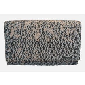 Wako | Vintage Navy & Gold Brocade Clutch Purse Wallet Ginza Wako Tokyo Japan